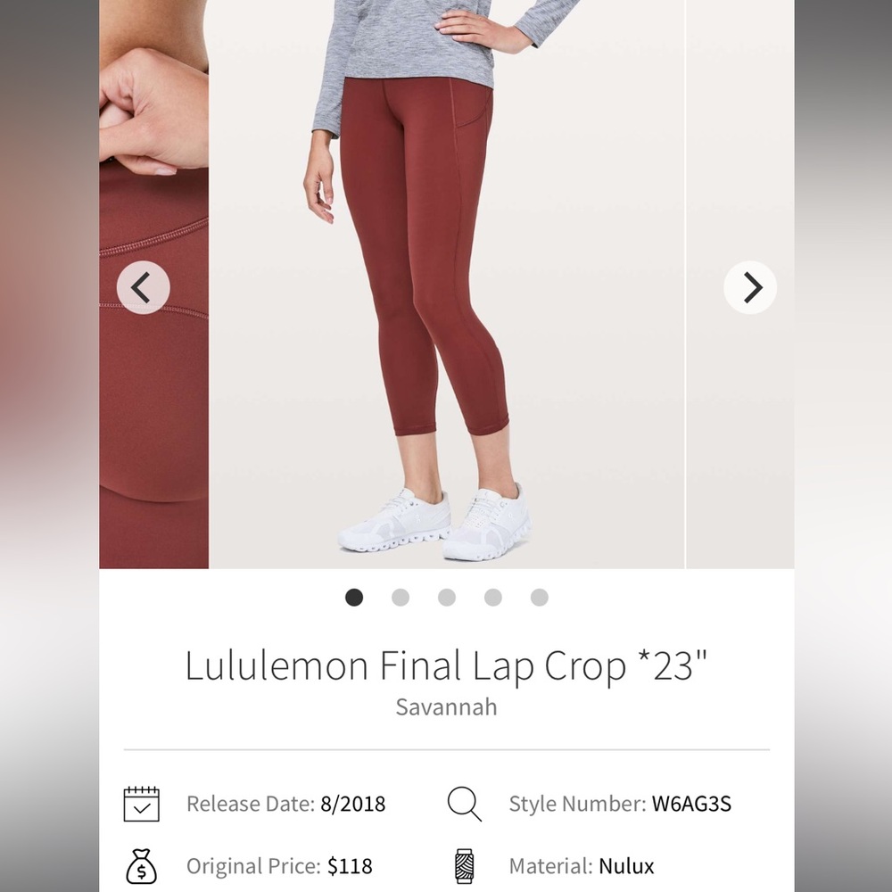 Lululemon Final Crop 23” Size 8